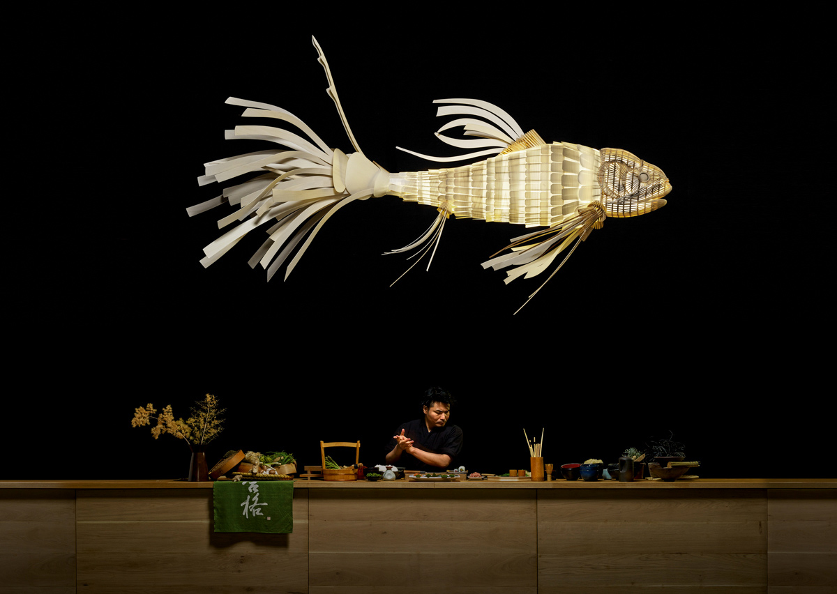 poisson bois luminaire